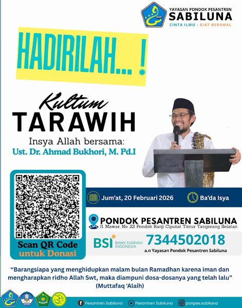 Kultum Tarawih di Ponpes Sabiluna bersama Ustaz Dr. Ahmad Bukhori, M.Pd.I.