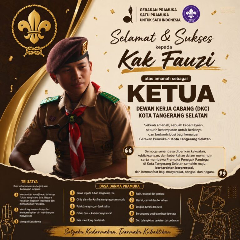 Regenerasi Pramuka Tangsel: Kak Fauzi Dipercaya Bawa Energi Baru di DKC