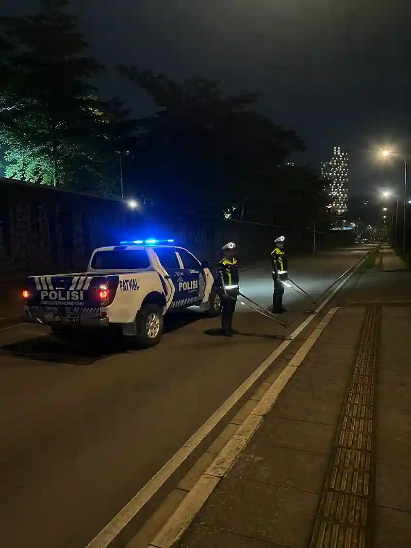 Tangsel Police Patrol BSD Boulevard for Nail Traps
