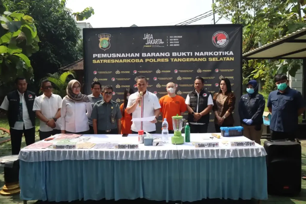 Polres Tangsel Musnahkan Barang Bukti Narkotika Hasil Kasus