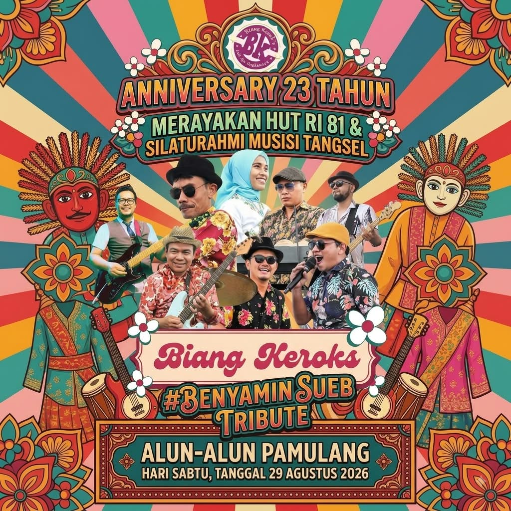 Biangkeroks Rayakan HUT Ke-23 dengan Konser Tribute Benyamin Sueb di Pamulang