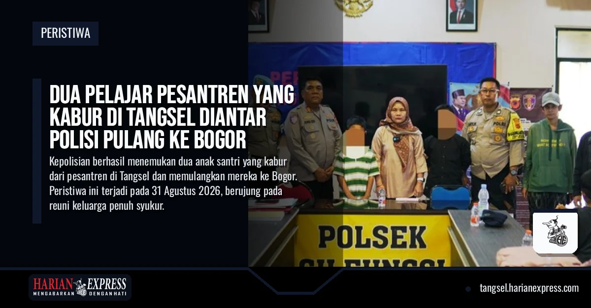 Dua Pelajar Pesantren yang Kabur di Tangsel Diantar Polisi Pulang ke Bogor
