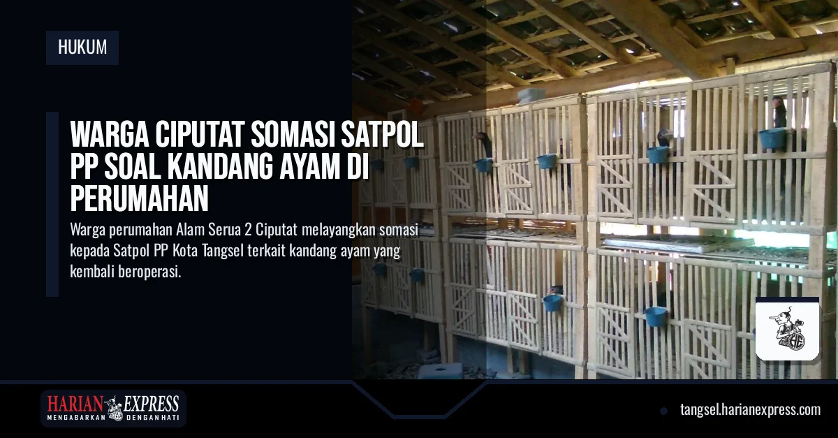 Warga Ciputat Somasi Satpol PP soal Kandang Ayam di Perumahan
