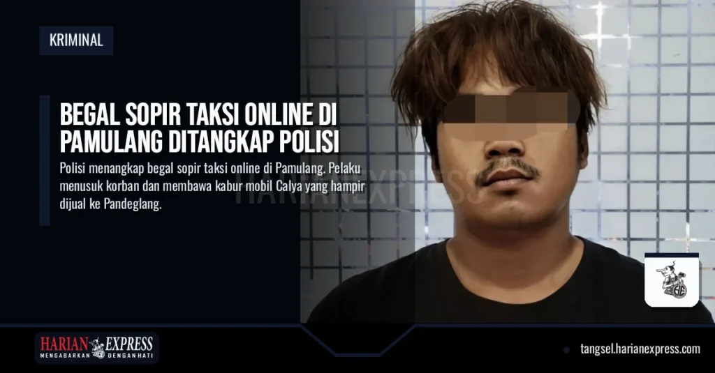 Begal Sopir Taksi Online di Pamulang Ditangkap Polisi
